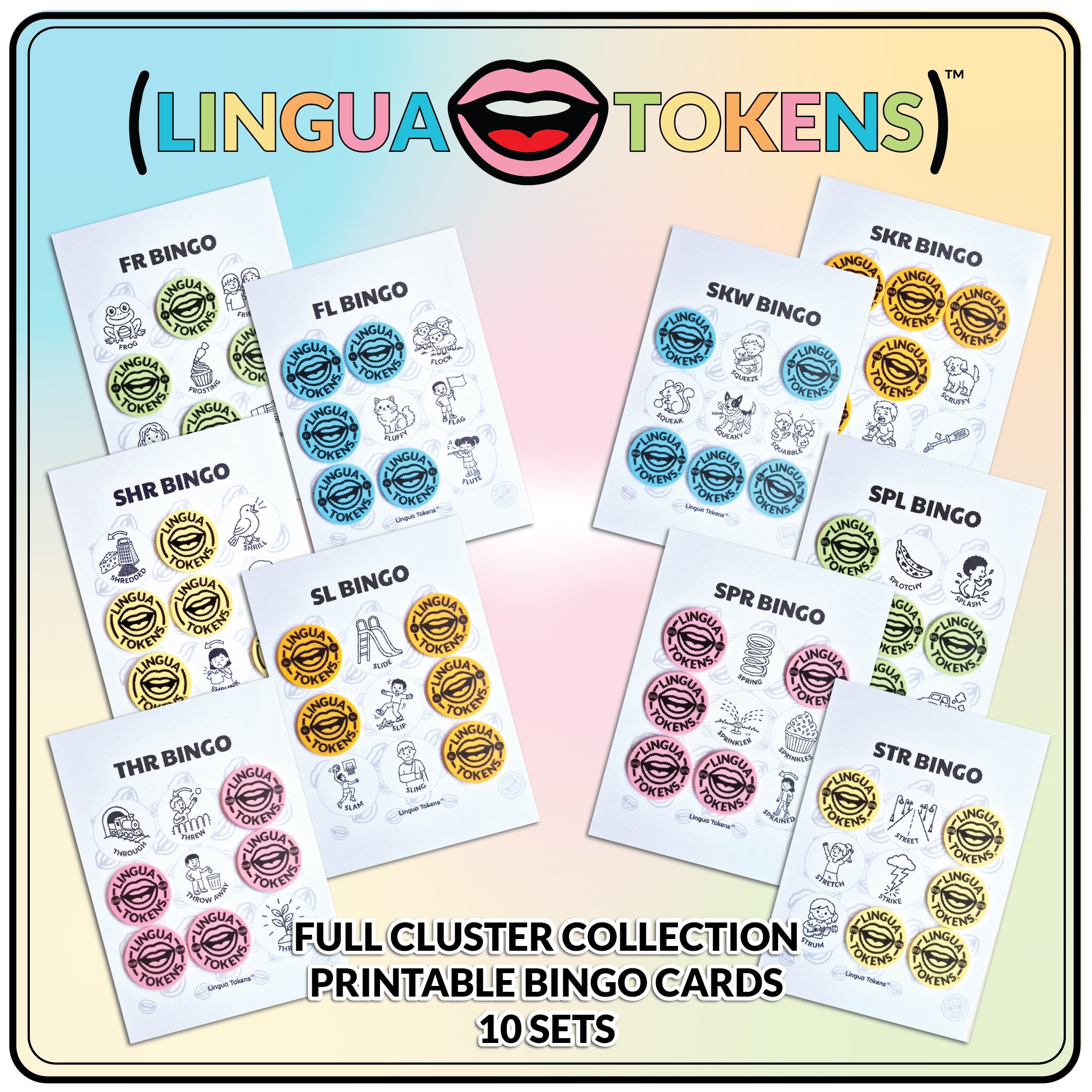 Lingua Tokens™ Full Cluster Collection BINGO Bundle