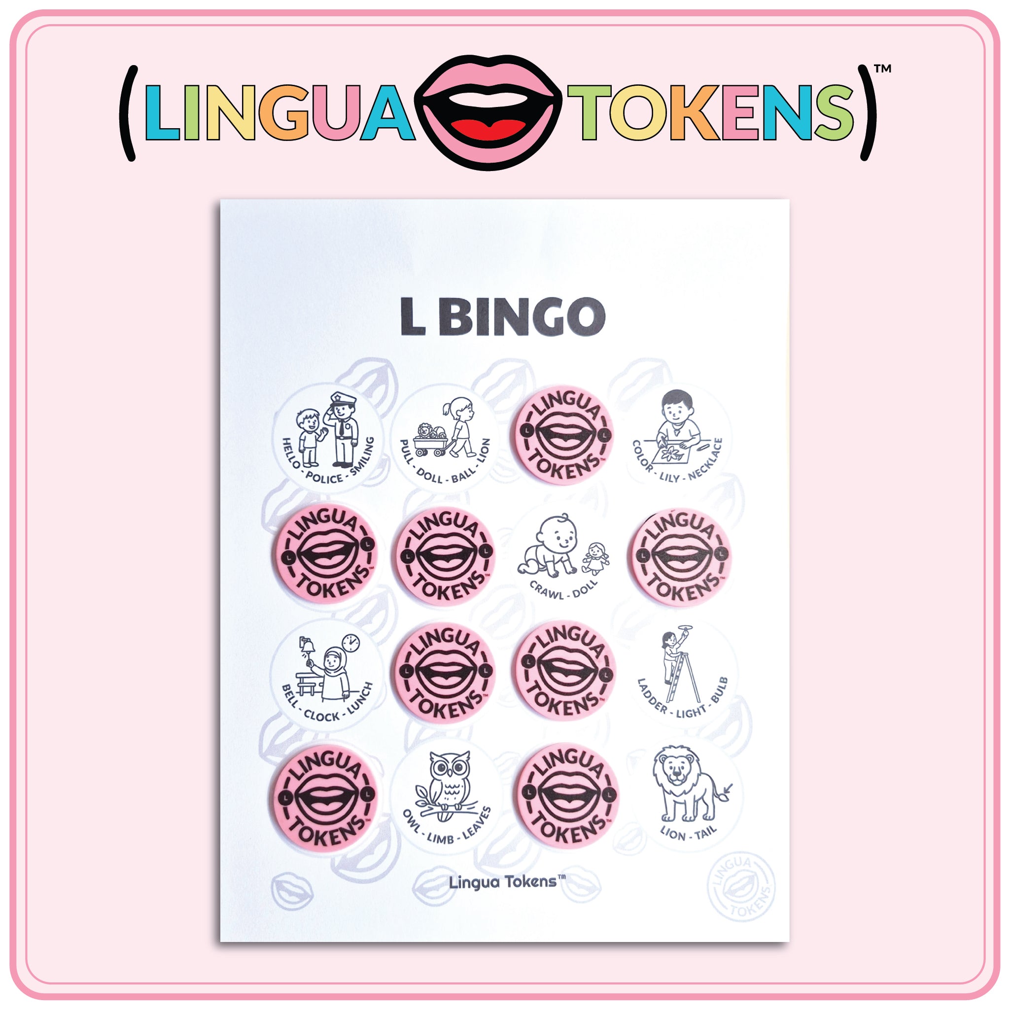 Lingua Tokens™ BINGO CARDS-L