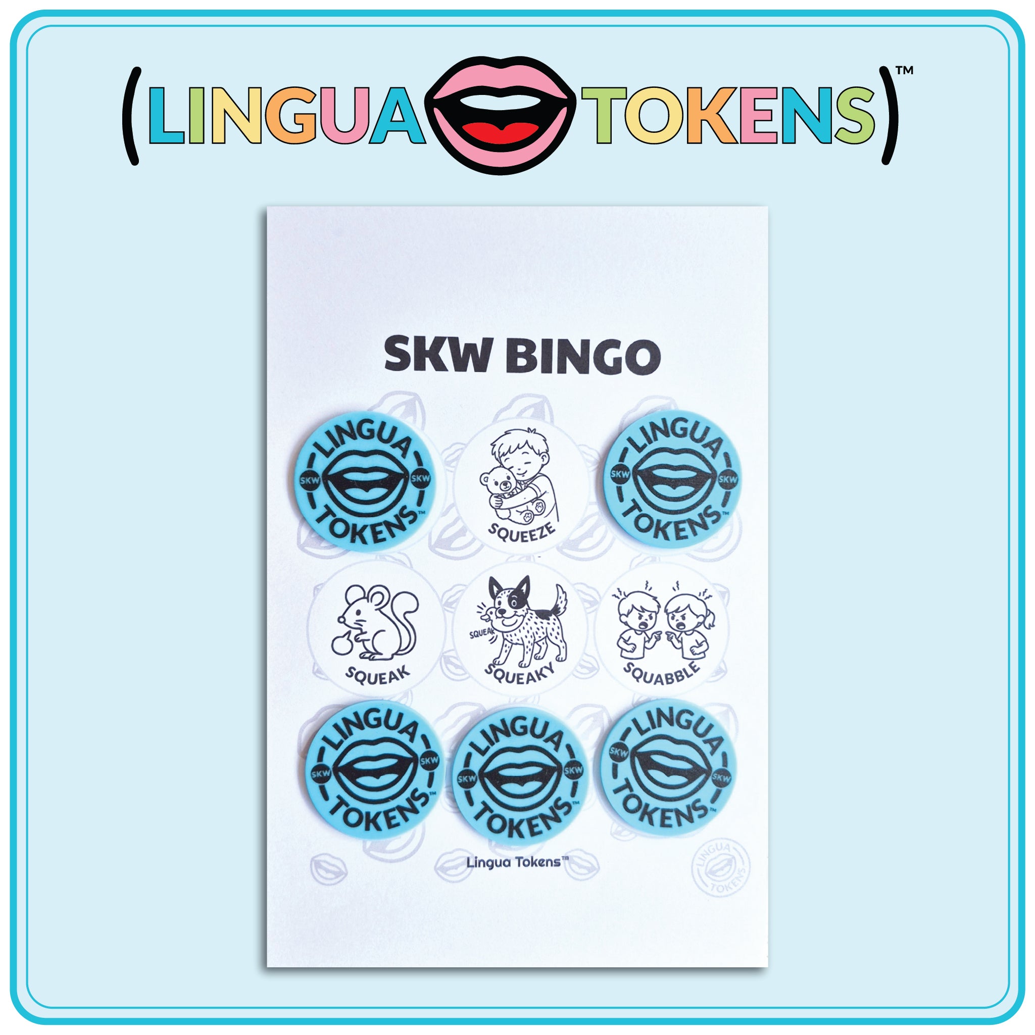 Lingua Tokens™ BINGO CARDS-SKW