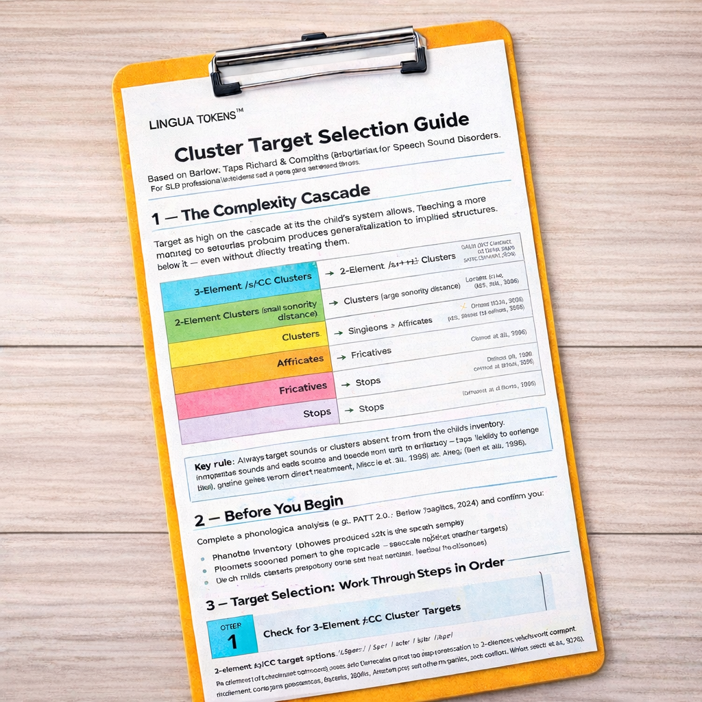 Cluster Target Selection Guide Digital Download on a Clipboard