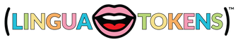 Long Line Logo of Lingua Tokens with colorful text and a mouth graphic.