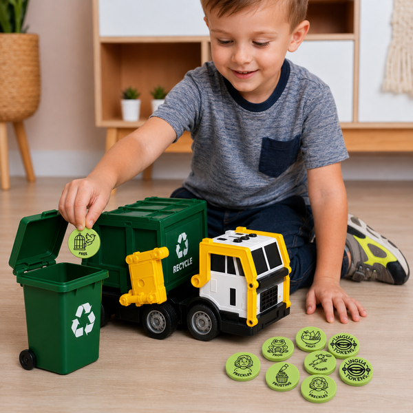Lingua Tokens used in hands-on speech sound activities Put the Tokens in the truck or bin and practice saying words and practicing the sounds
